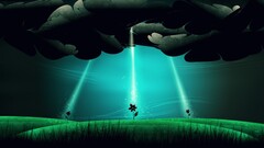 Flowers digital art nature cyan Plants clouds