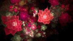 Flowers digital art Plants colorful red red flowers