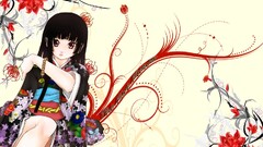 Flowers kimono jigoku shoujo white
