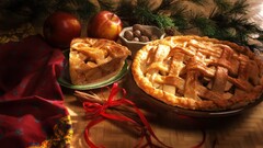 food dessert pies apples ribbon Sweets fruit cake nuts