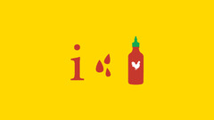food ketchup Minimalism yellow background