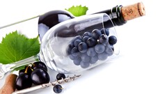 food wine grapes white background bottles drinking glass Berries