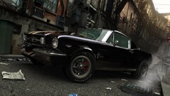 Ford mustang Car street black Drift Ford black cars