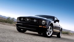Ford mustang muscle cars Car front angle view