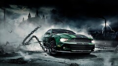 Ford mustang muscle cars green cars Car digital art