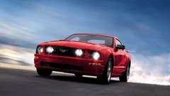 Ford mustang muscle cars red cars red