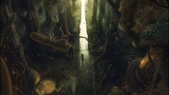 forest river artwork fantasy art