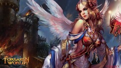forsaken world video games fantasy girl PC gaming wings