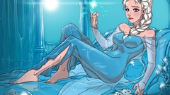 Frozen (movie) Princess Elsa disney fantasy girl cyan