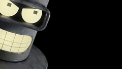 Futurama Bender Minimalism robot black background TV series