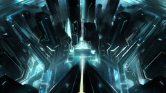 futuristic architecture landscape TRON: Legacy