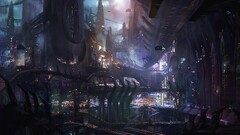 futuristic artwork futuristic city