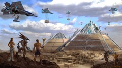 futuristic artwork pyramid