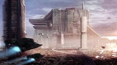 futuristic city science fiction digital art