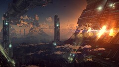 futuristic city science fiction futuristic digital art