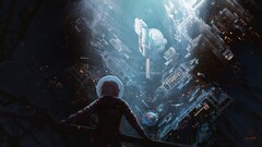 futuristic Kuldar Leement science fiction artwork astronaut