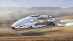 futuristic science fiction digital art vehicle