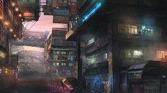 futuristic train signs lantern futuristic city