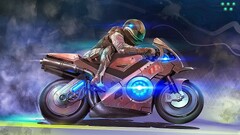 futuristic vehicle motorcycle digital art