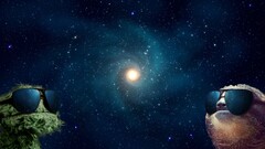 galaxy Space Stars digital art sloths