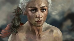 game of thrones artwork dragon Daenerys Targaryen fantasy girl