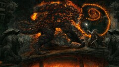 Gandalf Balrog the lord of the rings fantasy art demon wizard