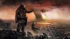 gas masks apocalyptic desolation futuristic artwork