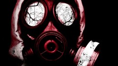gas masks apocalyptic red