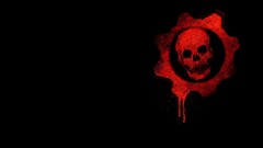 gears of war logo Minimalism blood skull video games