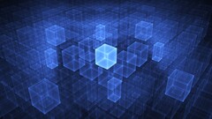 geometry blue square digital art