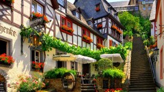 germany urban town tavern stairs