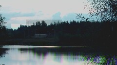 glitch art outdoors water