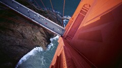 golden gate bridge cliff Bridge USA road bird's-eye view