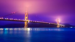 golden gate bridge night lights