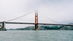 golden gate bridge panorama Bridge San Francisco Sea water