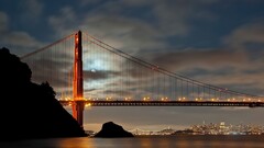 golden gate bridge San Francisco Bridge City landscape moon