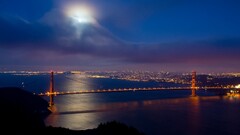 golden gate bridge San Francisco cityscape night Bridge