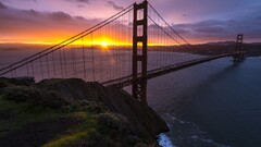 golden gate bridge USA sunlight sky Bridge