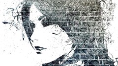 graffiti face monochrome Women mosaic paint splatter Alex Cherry