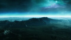 grass shooting stars Stars aurorae cyan