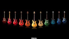 guitar black background colorful