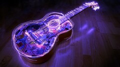 guitar Music long exposure musical instrument purple