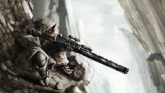 gun video games snipers digital art futuristic