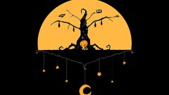 Halloween artwork moon pumpkin Simple Background