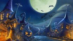Halloween bats fantasy art