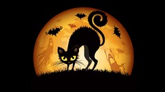 Halloween cats Animals fantasy art
