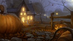 Halloween Jack O Lantern artwork spooky pumpkin House