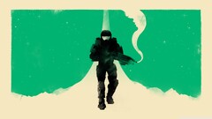 halo master chief artwork video games Green