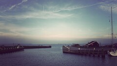 Harbor Sea sky clouds Sailboats