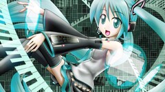 hatsune miku anime girls Anime cyan